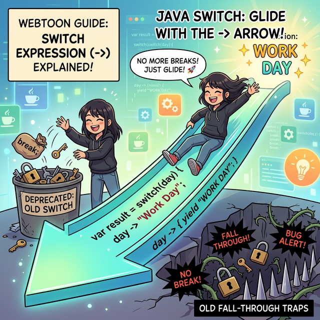 개선된 switch 문 화살표 웹툰
