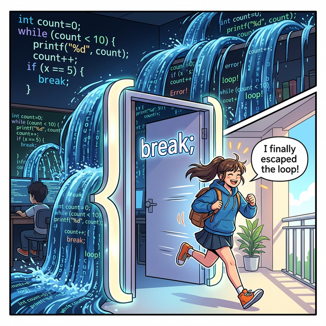 break 문법 블록 탈출 웹툰
