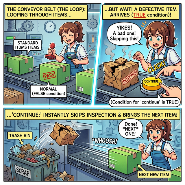 continue 문 건너뛰기 웹툰