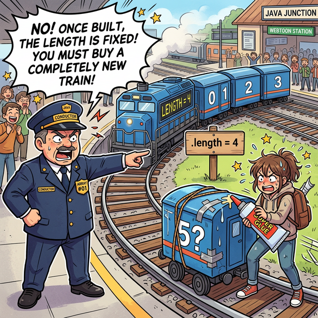 배열 길이 불변성 웹툰