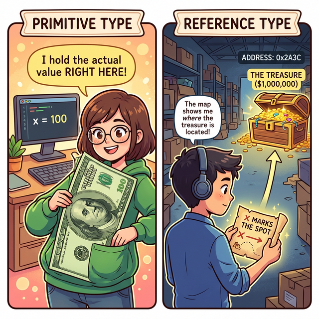 기본타입과 참조타입 비유 웹툰