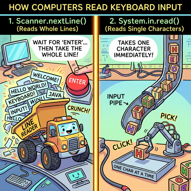 Scanner와 System.in.read() 차이 웹툰
