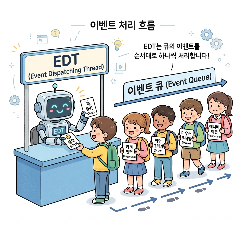 이벤트 디스패칭 스레드 비유
